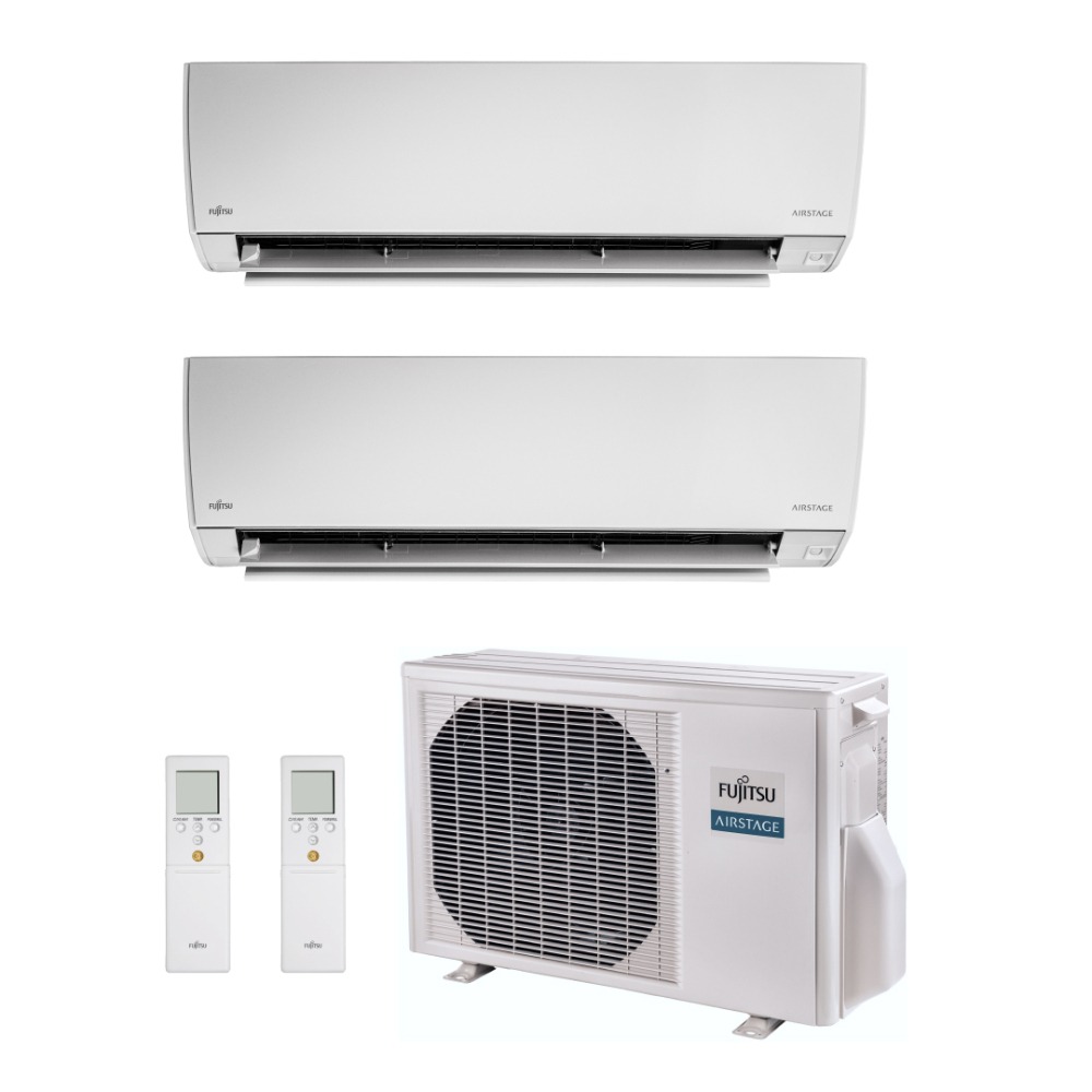 Ar Condicionado Multi Split Inverter Fujitsu Airstage Premium 18.000 BTU/h (1x Evap HW 7.000 + 1x Evap HW 12.000) Quente e Frio 220V Ar Condicionado Multi Split Inverter Fujitsu Airstage Premium 18.000 BTU/h (1x Evap HW 7.000 + 1x Evap HW 12.000) Quente e Frio 220V