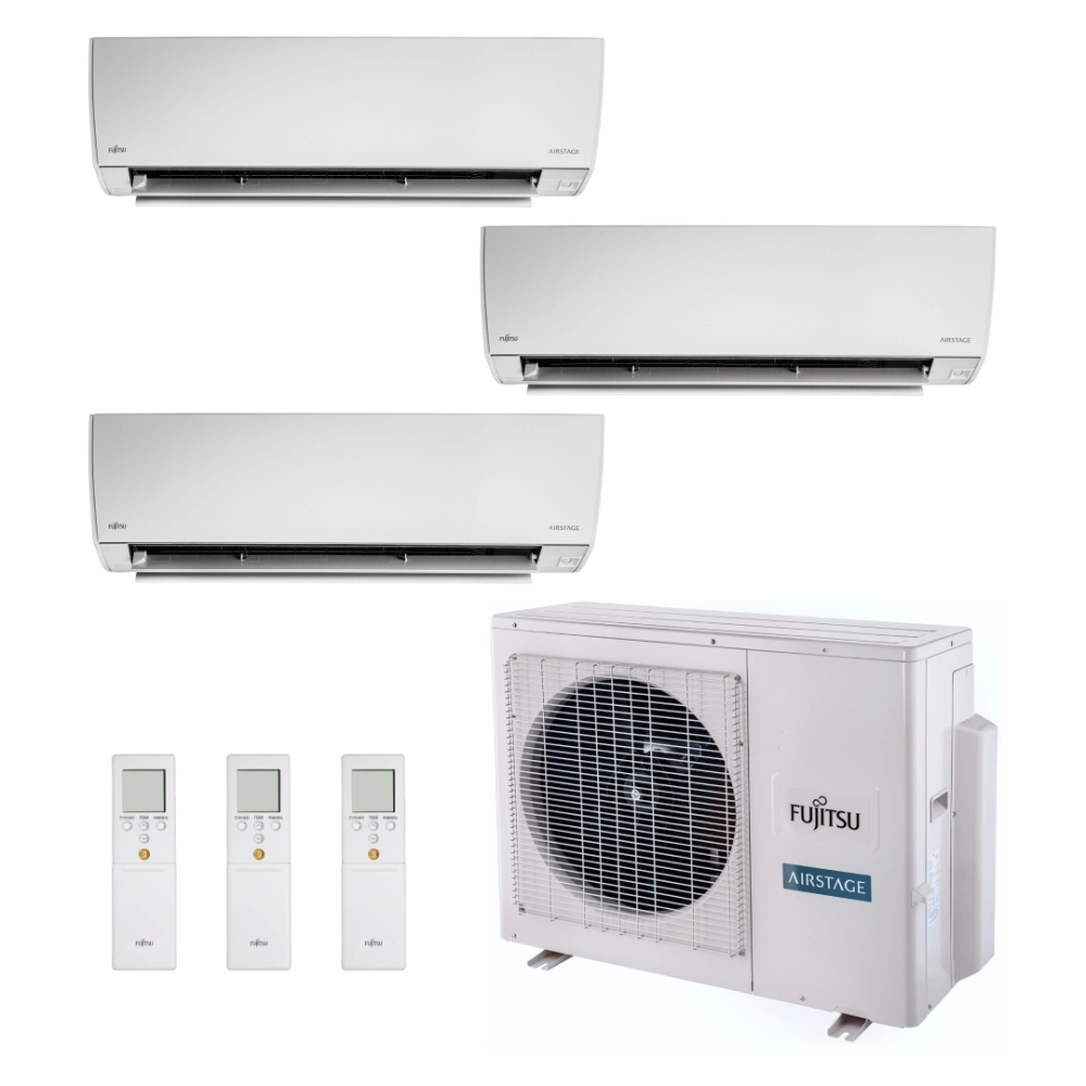 Ar Condicionado Multi Split Inverter Fujitsu Airstage Premium 23.000 BTU/h (2 Evap HW 7.000 + 1 Evap HW 12.000) Quente e Frio 220V