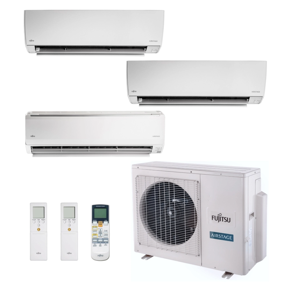 Ar Condicionado Multi Split Inverter Fujitsu Airstage Premium 23.000 BTU/h (2 Evap HW 9.000 + 1 Evap HW 18.000) Quente e Frio 220V