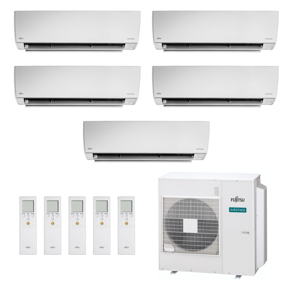 Ar Condicionado Multi Split Inverter Fujitsu Airstage Premium 45.000 BTU/h (3x Evap HW 9.000 + 2x Evap HW 12.000) Quente e Frio 220V Ar Condicionado Multi Split Inverter Fujitsu Airstage Premium 45.000 BTU/h (3x Evap HW 9.000 + 2x Evap HW 12.000) Quente e Frio 220V