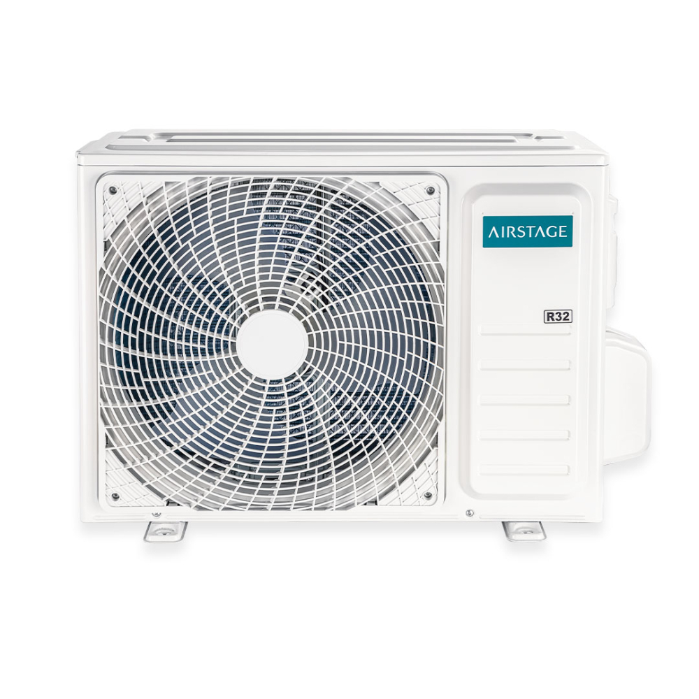 Condensadora de ar-condicionado cassete Fujitsu vista de lado na cor branca Condensadora de ar-condicionado cassete Fujitsu vista de lado na cor branca